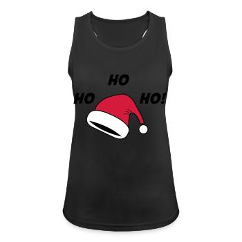 Weihnachtsmütze ho ho ho - Frauen Tank Top atmungsaktiv - Schwarz - Vorne - Zoe (177cm)