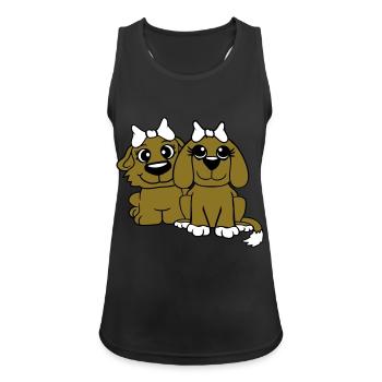 2 Équipe de chiens Deux amis Petites amies Couple Équipage - Débardeur respirant Femme - noir - Devant - Zoe (177cm)