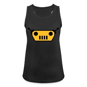 Cool Robot Face Design - Frauen Tank Top atmungsaktiv - Schwarz - Vorne - Zoe (177cm)