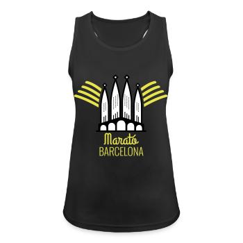marathon de Barcelone - Débardeur respirant Femme - noir - Devant - Zoe (177cm)