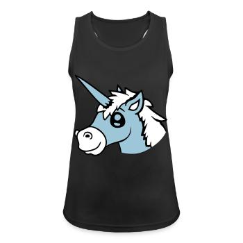 Unicorn Smiles Pretty Friendly Cartoon Horse - Women's Breathable Tank Top - black - Front - Zoe (177cm)