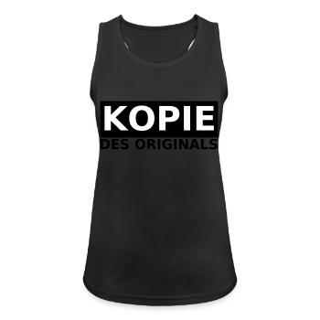 copie des originaux - Débardeur respirant Femme - noir - Devant - Zoe (177cm)