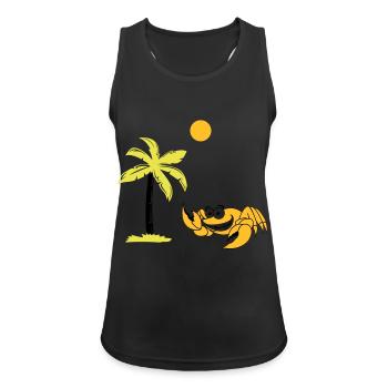 krebs palme - Frauen Tank Top atmungsaktiv - Schwarz - Vorne - Zoe (177cm)