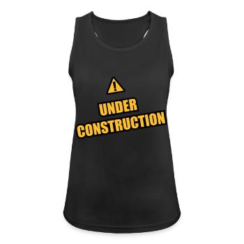 under construction - Frauen Tank Top atmungsaktiv - Schwarz - Vorne - Zoe (177cm)