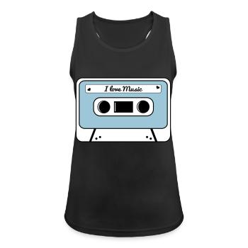 I love music cassette - Women's Breathable Tank Top - black - Front - Zoe (177cm)