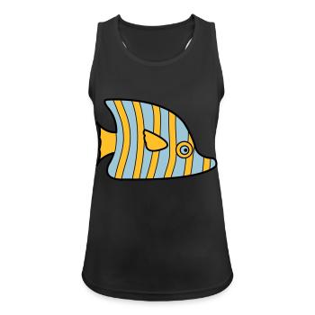 fisch - Frauen Tank Top atmungsaktiv - Schwarz - Vorne - Zoe (177cm)