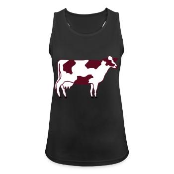Milchkuh - Frauen Tank Top atmungsaktiv - Schwarz - Vorne - Zoe (177cm)