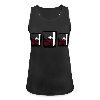 3 Drinks - Frauen Tank Top atmungsaktiv - Schwarz - Vorne - Zoe (177cm)