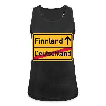 Finnland - Frauen Tank Top atmungsaktiv - Schwarz - Vorne - Zoe (177cm)