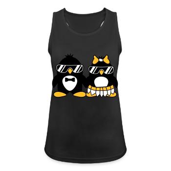 penguin couple dear paerchen in love sunglasses - Women's Breathable Tank Top - black - Front - Zoe (177cm)