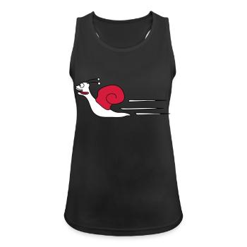 Fast Snail - Frauen Tank Top atmungsaktiv - Schwarz - Vorne - Zoe (177cm)