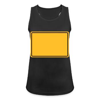 Ortsschild + Dein Text - Women's Breathable Tank Top - black - Front - Zoe (177cm)