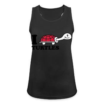 I Love Turtles - Women's Breathable Tank Top - black - Front - Zoe (177cm)