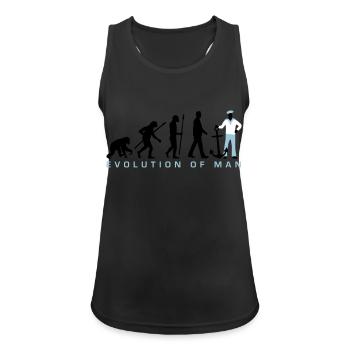 Evolution des Mannes Matrose mit anker - Frauen Tank Top atmungsaktiv - Schwarz - Vorne - Zoe (177cm)