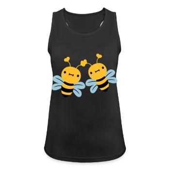 2 friends team couple cute little ones - Women's Breathable Tank Top - black - Front - Zoe (177cm)
