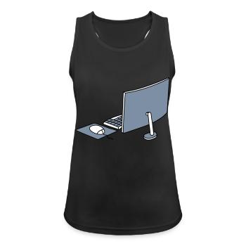 souris clavier écran bureau à domicile bureau travail - Débardeur respirant Femme - noir - Devant - Zoe (177cm)