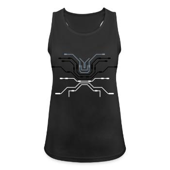 computer design pc wires processor cpu wire ve - Women's Breathable Tank Top - black - Front - Zoe (177cm)