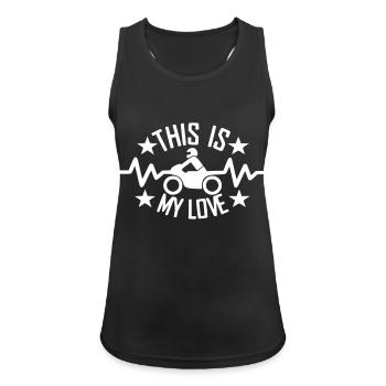 Motorcycling is my love - Women's Breathable Tank Top - black - Front - Zoe (177cm)