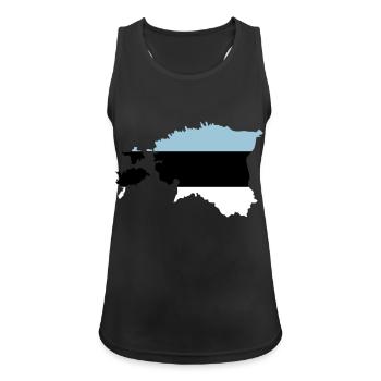 Estland - Frauen Tank Top atmungsaktiv - Schwarz - Vorne - Zoe (177cm)