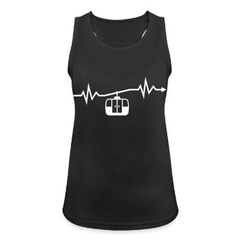 Heartbeat télécabine téléski vacances ski vacances ski - Débardeur respirant Femme - noir - Devant - Zoe (177cm)