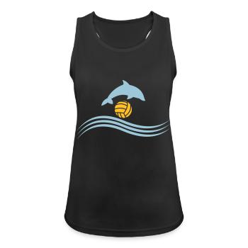 wasserball_delphin_ball - Women's Breathable Tank Top - black - Front - Zoe (177cm)