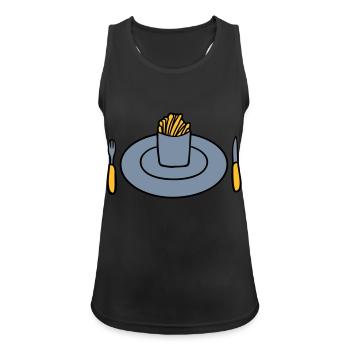 Plate French fries - Women's Breathable Tank Top - black - Front - Zoe (177cm)