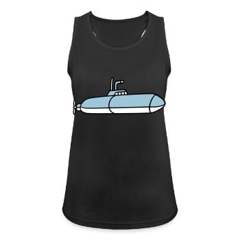 U-Boot Unterseeboot Tauchgang Tauchboot Kapitän - Frauen Tank Top atmungsaktiv - Schwarz - Vorne - Zoe (177cm)