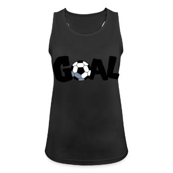 Fußball Ziel! FUSSBALL! - Frauen Tank Top atmungsaktiv - Schwarz - Vorne - Zoe (177cm)