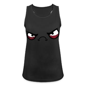 Angry Face - Frauen Tank Top atmungsaktiv - Schwarz - Vorne - Zoe (177cm)