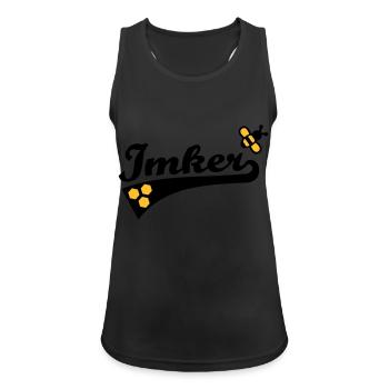 Imker - Frauen Tank Top atmungsaktiv - Schwarz - Vorne - Zoe (177cm)