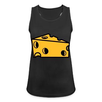 Schweizer Käse mit Löchern, in Scheiben - Frauen Tank Top atmungsaktiv - Schwarz - Vorne - Zoe (177cm)