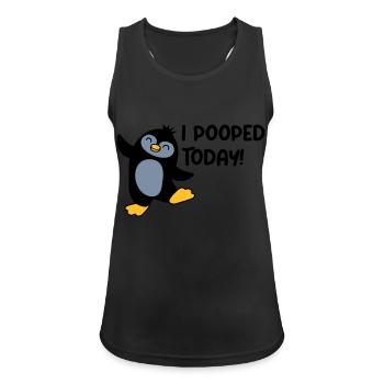 I pooped today Penguin - Women's Breathable Tank Top - black - Front - Zoe (177cm)