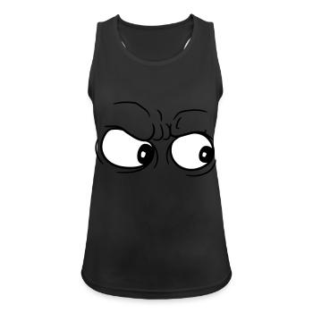 regarder les yeux 2 yeux s’énerver la tête - Débardeur respirant Femme - noir - Devant - Zoe (177cm)