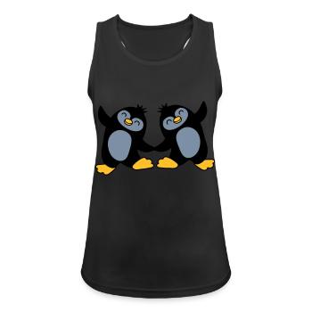 2 pingouins mignons dansant - Débardeur respirant Femme - noir - Devant - Zoe (177cm)