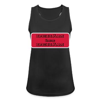 dehäm iss dehäm - Frauen Tank Top atmungsaktiv - Schwarz - Vorne - Zoe (177cm)