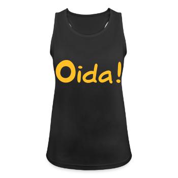Oida - Österreich - Frauen Tank Top atmungsaktiv - Schwarz - Vorne - Zoe (177cm)
