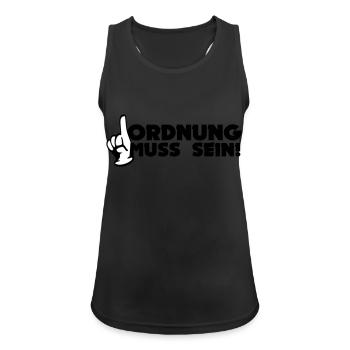 Ordnung Muss Sein! - Frauen Tank Top atmungsaktiv - Schwarz - Vorne - Zoe (177cm)
