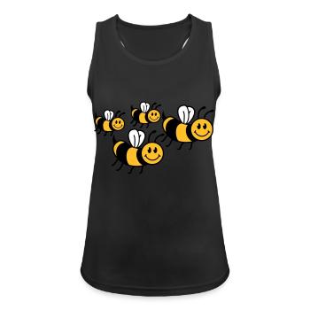 Jolie petite famille d'abeilles - Débardeur respirant Femme - noir - Devant - Zoe (177cm)