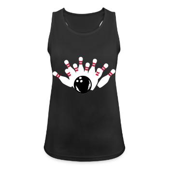 Bowling - Frauen Tank Top atmungsaktiv - Schwarz - Vorne - Zoe (177cm)