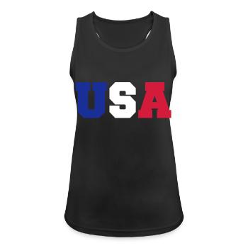 USA - Women's Breathable Tank Top - black - Front - Zoe (177cm)
