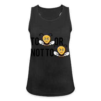 Être ou ne pas être des abeilles - Débardeur respirant Femme - noir - Devant - Zoe (177cm)