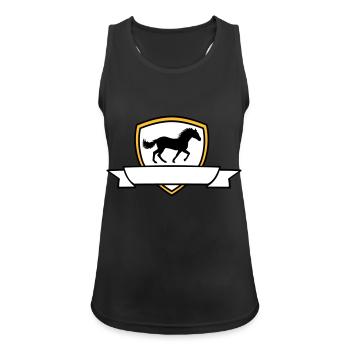 Bouclier d’armoiries du cheval Banner - Débardeur respirant Femme - noir - Devant - Zoe (177cm)