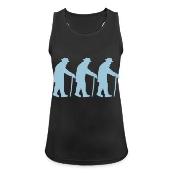 Drei Opas Rentner Alter Männer Team Silhouette - Frauen Tank Top atmungsaktiv - Schwarz - Vorne - Zoe (177cm)