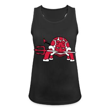 Tortue Diable Enfer Trident Mal Démon Cool - Débardeur respirant Femme - noir - Devant - Zoe (177cm)