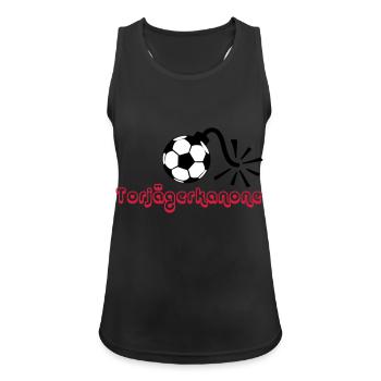 torjägerkanone - Frauen Tank Top atmungsaktiv - Schwarz - Vorne - Zoe (177cm)