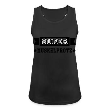 Kräftig Muskulös Muskelprotz Stämmig bodybuilding - Frauen Tank Top atmungsaktiv - Schwarz - Vorne - Zoe (177cm)