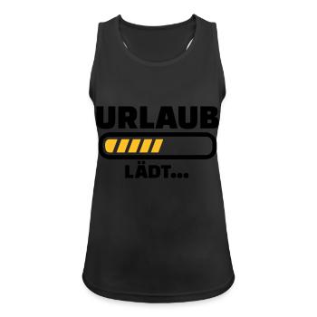 Urlaub - Frauen Tank Top atmungsaktiv - Schwarz - Vorne - Zoe (177cm)