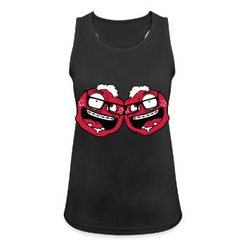 2 freunde team paar nerd geek hornbrille schlau in - Frauen Tank Top atmungsaktiv - Schwarz - Vorne - Zoe (177cm)