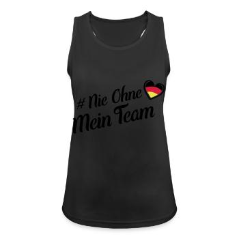 nie ohne team deutschland herz - Frauen Tank Top atmungsaktiv - Schwarz - Vorne - Zoe (177cm)