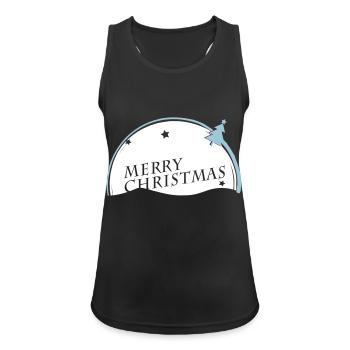 Merry Christmas VECTORGRAPHIC - Frauen Tank Top atmungsaktiv - Schwarz - Vorne - Zoe (177cm)